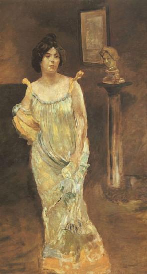 Max Klinger Portait of Elsa Asenijeff in evening dress oil painting image